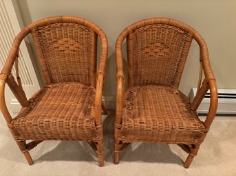 Pair Childs Wicker Chairs