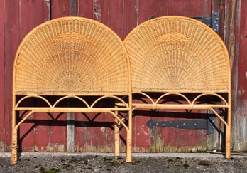 Vintage Wicker Twin Headboards