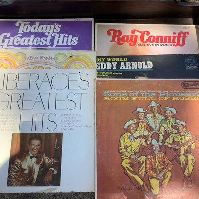 6 Vinyl Albums, Liberace, Ray Conniff, Sons Of The Pioneers, Eddy Arnold