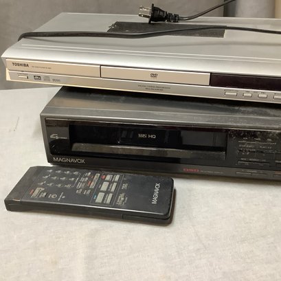 Toshiba DVD Player And Magnavox VHS Player