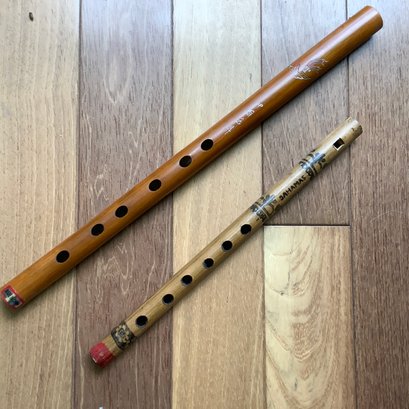 Two Bansuri Bamboo Flutes