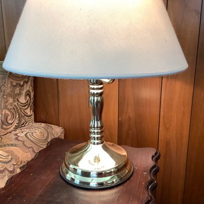 Brass Swing Arm Floor Lamp And Brass Table Lamp With 3 Way Touch On/off