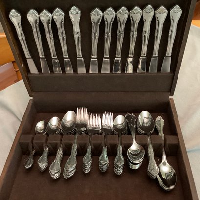 Service For 12 Stainless Steel Silverware Set With Case