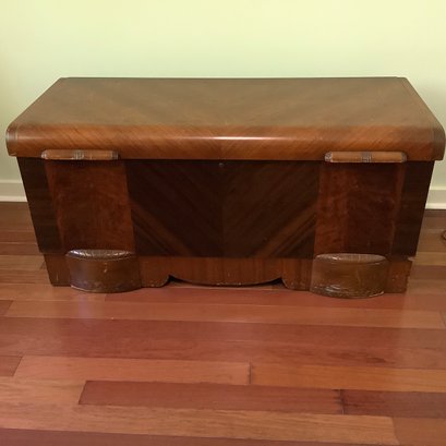 Antique Waterfall Style Caswell Runyan Cedar Chest, Early 1910s