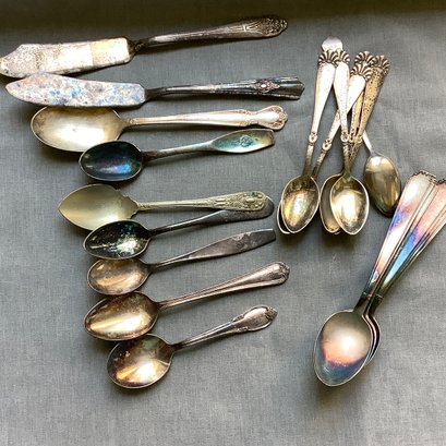 Danish, Germany And Norway Silverplate Spoons And Knives