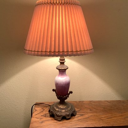 Antique Ceramic Lamp With Brass Base