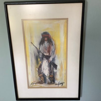 Signed Print Of Apache Hunter Made From Original Oil Painting