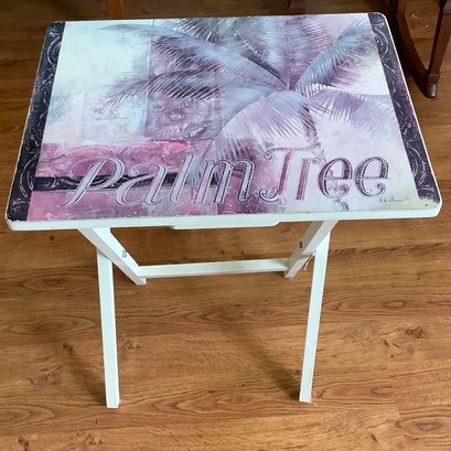 Hand Painted Palm Tree TV Tray Stand