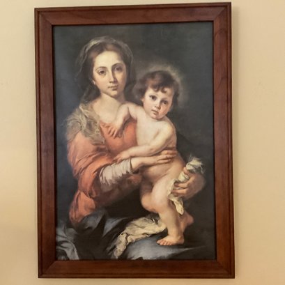 'Madonna And Child' Framed Print By B.E. Murillo, Printed In Italy.