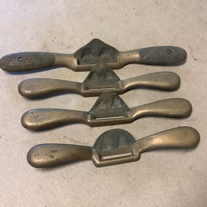 4 Antique Stanley Solid Brass Spoke Shavers