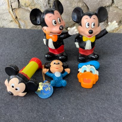 Mickey Mouse Vintage Toys And Banks And One Donald Duck Bottle Cap