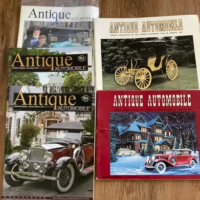 5 Antique Automobile Club Magazines, 1989, 2013, 2015, One Never Removed From Wrapper
