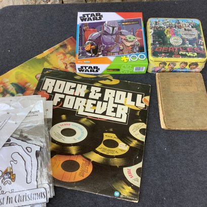 Star Wars Puzzle, New Beatles Puzzle In Tin, Rock & Roll Vinyl, 1925 'Teachers Are People' Book