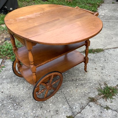 Vintage Pine Tea Or Bar Cart