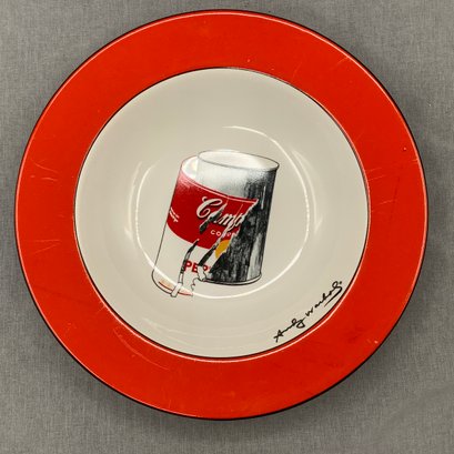 Andy Warhol Campbells Soup Bowl, Signed On Bottom And Inner Edge.