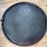 Erie Labeled Round Griddle Plate, Cast Iron With Heavy Wire Hangar. 14 Inch