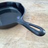 Cast Iron 6 1/2 Inch Skillet, Double Pout Spouts. 10 3/8 Inch With Handle