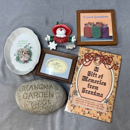 Loved Grandma Lot. Plates, Art, Ornament, Memory Album, Grandma's Garden Rock