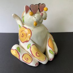 Lacombe Signed Ceramic Whimsical Cat