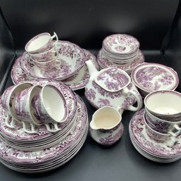 Tonquin Transferware Royal Staffordshire By Clarice Cliff Made In England Full Service For 8