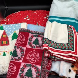 Christmas Blankets, One Handmade By Children At St. Labre Indian School, One Kids Wish Network With Snowman