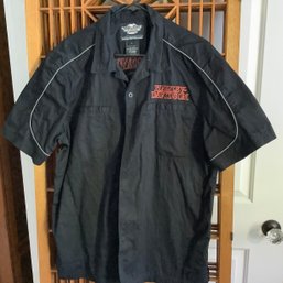 Genuine Harley Davidson Motorclothes Size L Shirt, Embroidered Front And Back