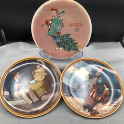 3 Norman Rockwell Plates, Excellent Condition