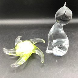 Art Crystal Starfish And Cat