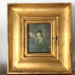 Godfried Schalken ( 1643-1706), Dutch Painter, Il Fumatore Petite Framed Painting On Canvas