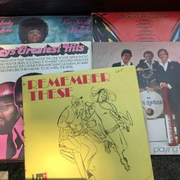 5 Vinyl Albums, Remember These, Signed Album Cover Jack D'Johns, 70's Hits, Isley's, Barbara Mason