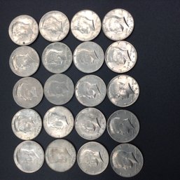 20 JFK Half Dollars Various Dates