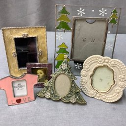 Mini Photo Frames, Enameled, Jeweled And Stained Glass Look