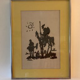Don Quixote Artwork, Yellow Matting, Chrome Frame