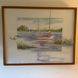 Nautical Boat Print, Framed, Large Size.