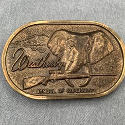 Weatherby Belt Buckle Numbered 31 Of 75 With Presentation Case