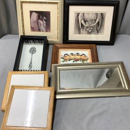 Framed Artwork, Mirror And 2 Blank Framed Tiles To Make Your Own Wall Art