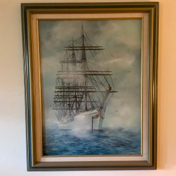 Framed Limited Edition Lithograph 'Tall Sail' 1979, Signed By Art McCarthy With COA