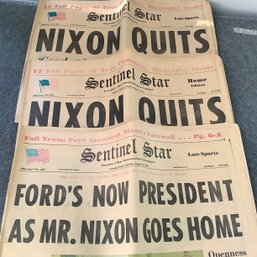 Nixon Quits, Ford President - Newspapers From 1974