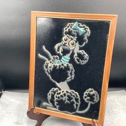 Vintage Velvet MCM Poodle Painting