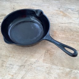 Cast Iron Frypan, Number 3. Hammered/ Dimpled Exterior Sides. 6 Inch Diameter