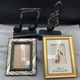 Musical Notes Bookends- Sing And Dance Like No One Is.... Empty Musical Frame, Framed Music Art