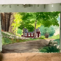 Original Signed Original Country Cabin Painting By Plein Air Painter Denis Chasse, 1978