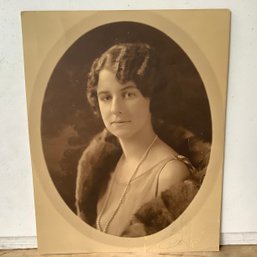 Antique Signed NY Studio Photograph Portrait Of Woman Dated On Reverse 1923