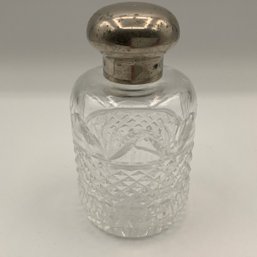 Waterford Crystal Vanity Jar / Bottle With Silver Plated Lid