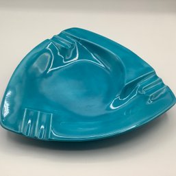 MCM Large Turquoise Ashtray, Artist Signed & Dated