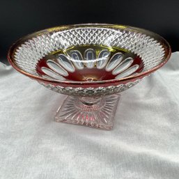 10 Inch Westmoreland Ruby Flash Wakefield Design Fruit Bowl- Gorgeous Gold Undertones