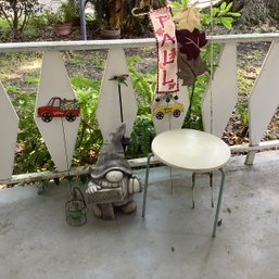 Outside Decor, Welcome Car And Truck Picks, Hummingbird, Gnome, Fall Flag, Lantern With Green Hanging Bulb
