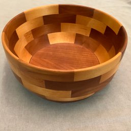 Hand Made Turned Wood Bowl, Signed And Dated On Bottom - Only 15 Made