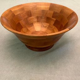 Hand Turned Signed Wood Bowl, Made Of Cherry Wood, 2003