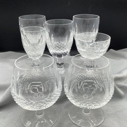 7 Pieces Of Signed Waterford Crystal Barware